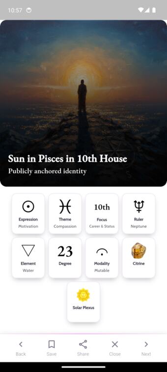 Reading: Sun in Pisces in 10th House