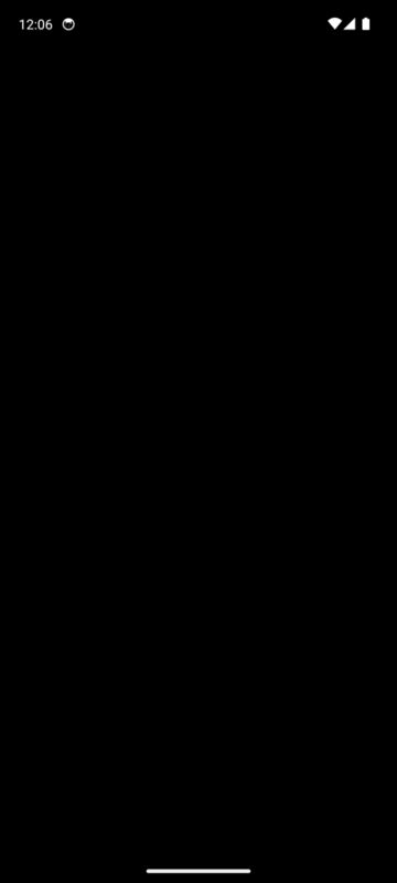 Completely black app screen