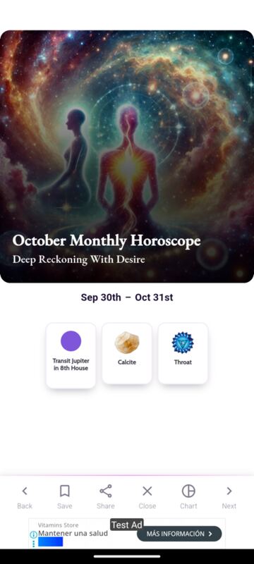 Opened page: October Monthly Horoscope, Deep Reckoning With Desire